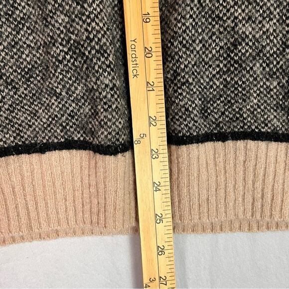 Gap Fuzzy Wool Sweater Men’s Large Pullover Heather Black Tan Crew Neck - Picture 9 of 10